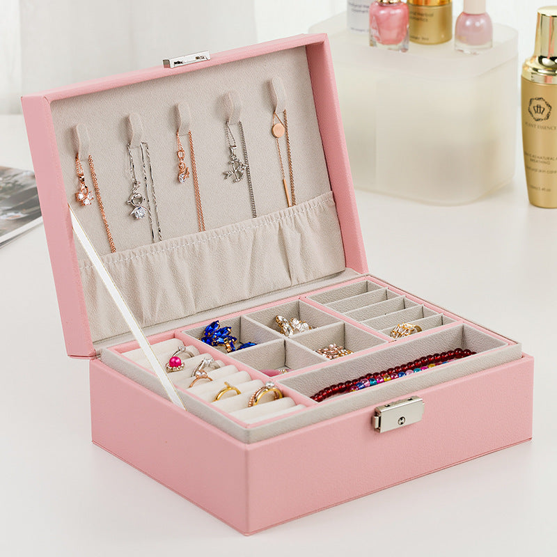 Multifunctional Jewellery Storage Box – Wooden Leather Organiser
