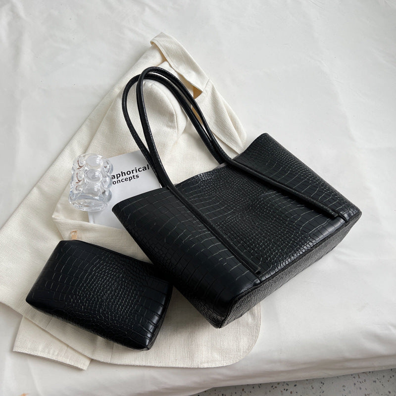 Advanced Texture Shoulder Tote – Soft Leather Commuter Bag Set