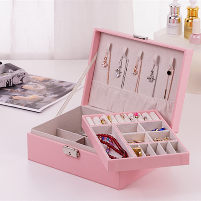 Multifunctional Jewellery Storage Box – Wooden Leather Organiser