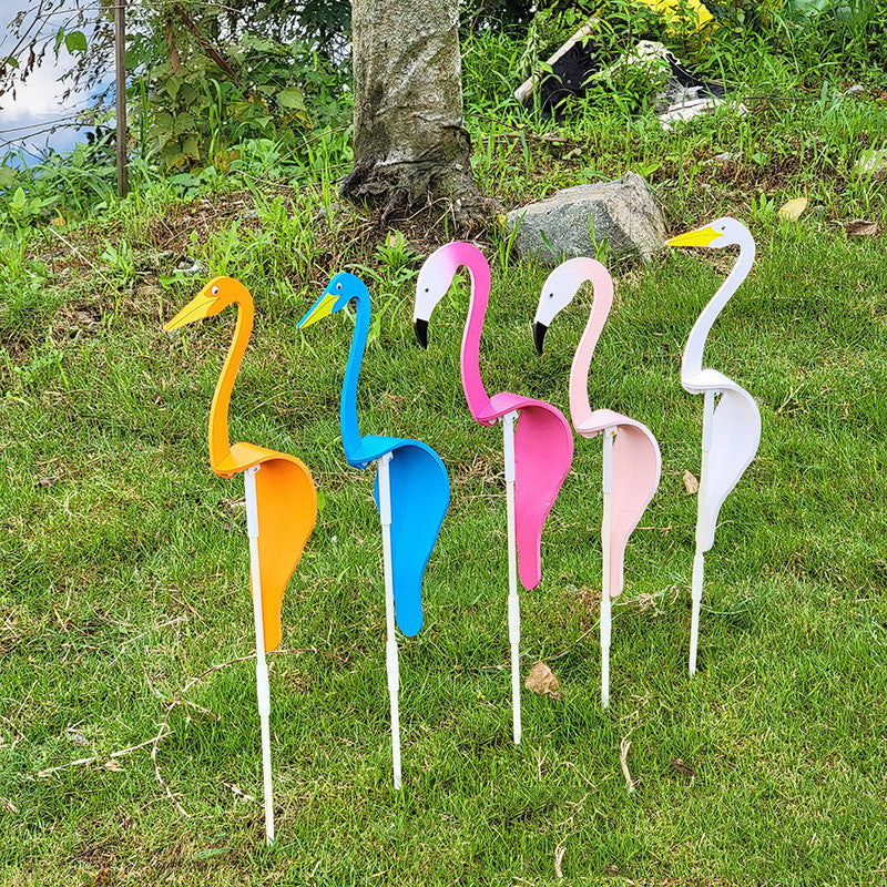 Whirling Flamingo Garden Ornament