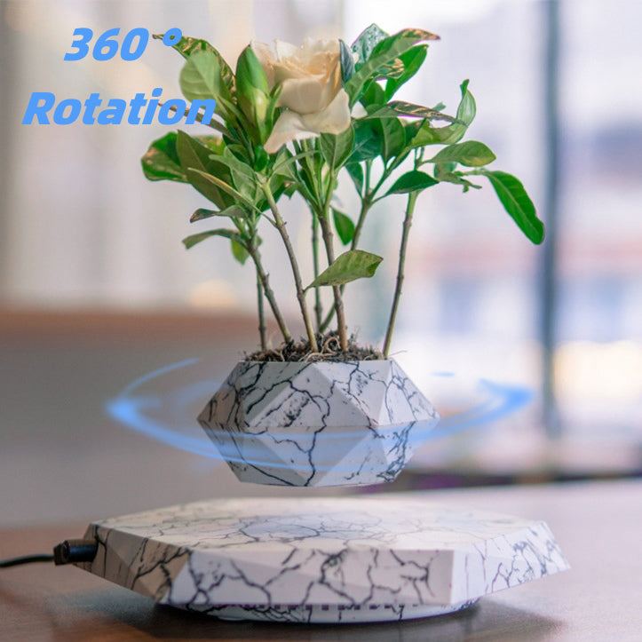 Levitating Floating Plant Pot – Marble Finish
