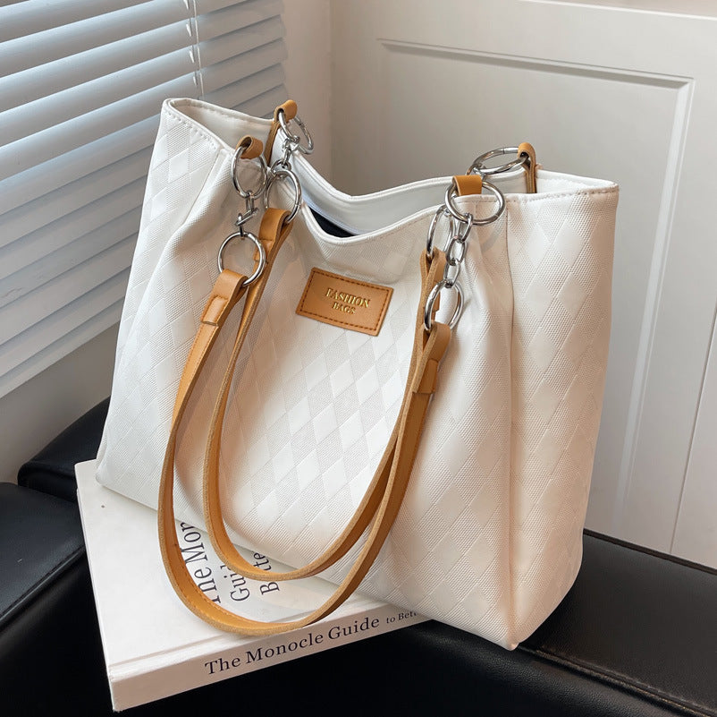 Rhombus Pattern Totes – Chain Shoulder Bag for Women