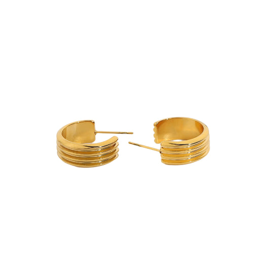 Lyra – Triple Layer C-Shaped Earrings