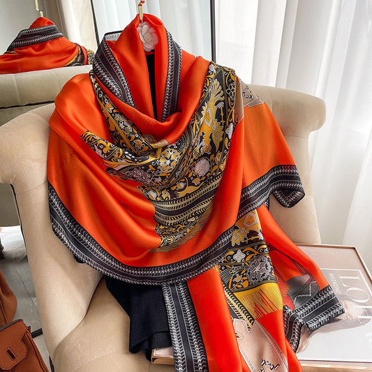 Lyona – Luxury Silk-Feel Winter Scarf for Women