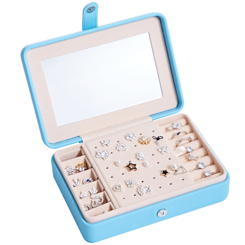 Multifunctional Leather Jewellery Storage Box with Mirror – Travel-Friendly Organiser