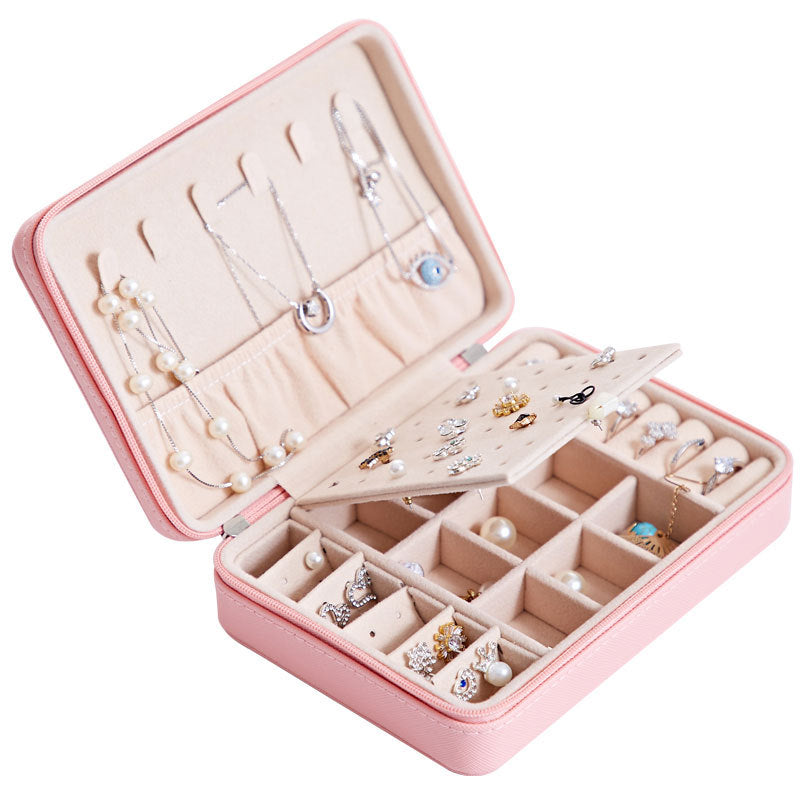 Multifunctional Leather Jewellery Storage Box with Mirror – Travel-Friendly Organiser