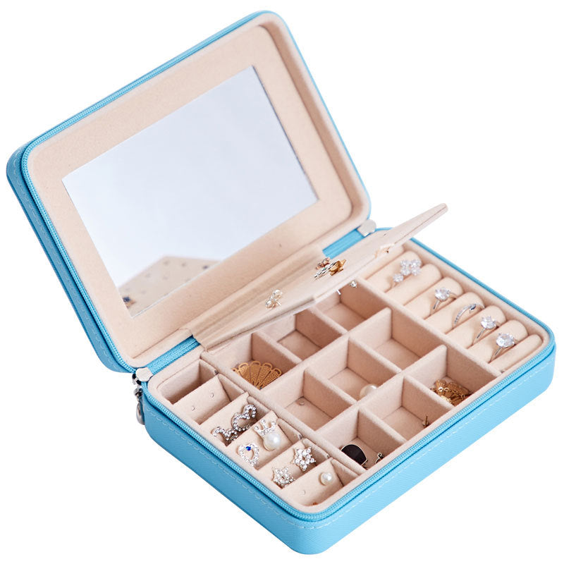 Multifunctional Leather Jewellery Storage Box with Mirror – Travel-Friendly Organiser
