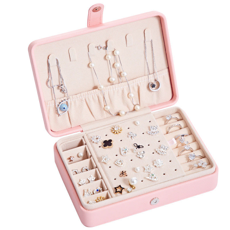 Multifunctional Leather Jewellery Storage Box with Mirror – Travel-Friendly Organiser