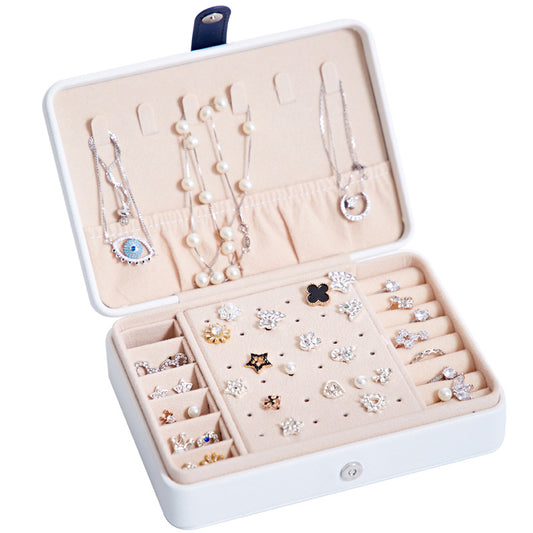 Multifunctional Leather Jewellery Storage Box with Mirror – Travel-Friendly Organiser