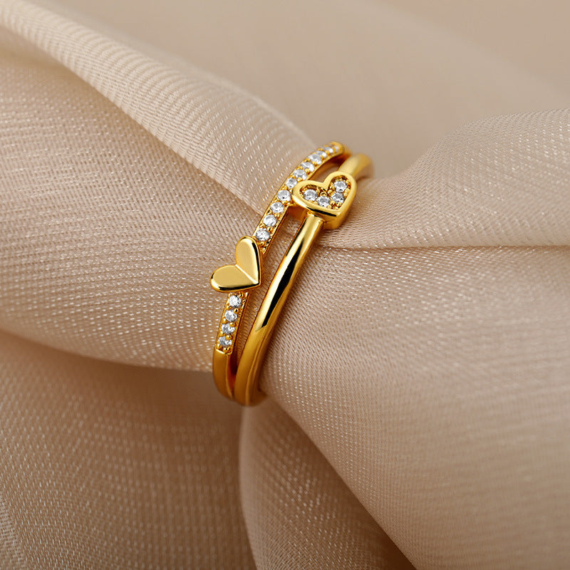 Lovelyn –  Double Layer Heart Ring