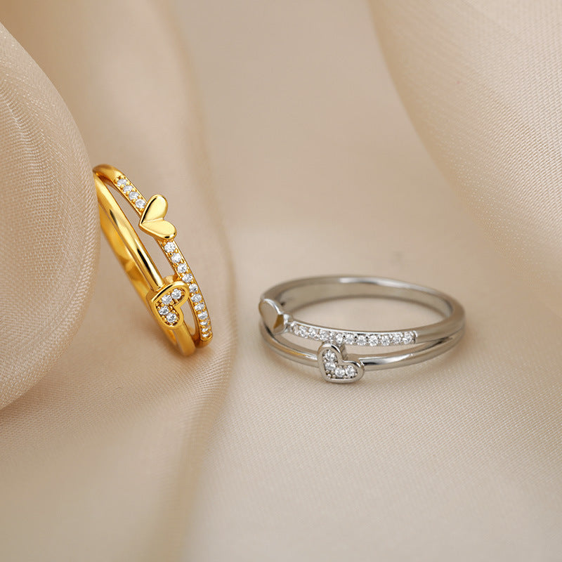 Lovelyn –  Double Layer Heart Ring