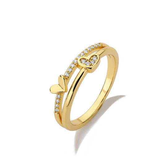 Lovelyn –  Double Layer Heart Ring