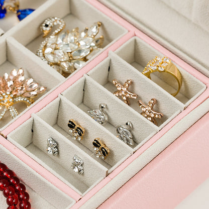 Multifunctional Jewellery Storage Box – Wooden Leather Organiser