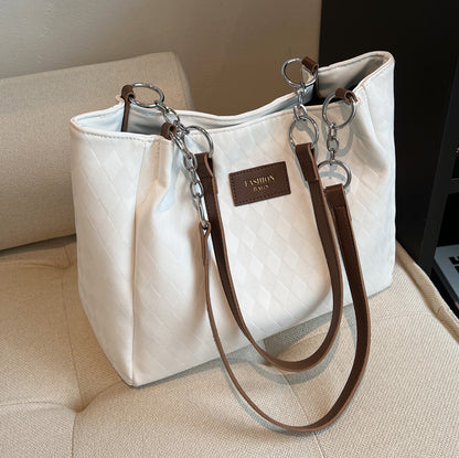 Rhombus Pattern Totes – Chain Shoulder Bag for Women