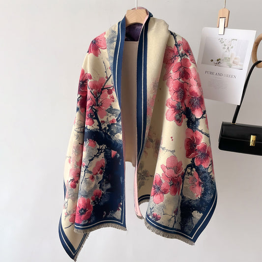Florella – Double-Sided Floral Winter Scarf for Women