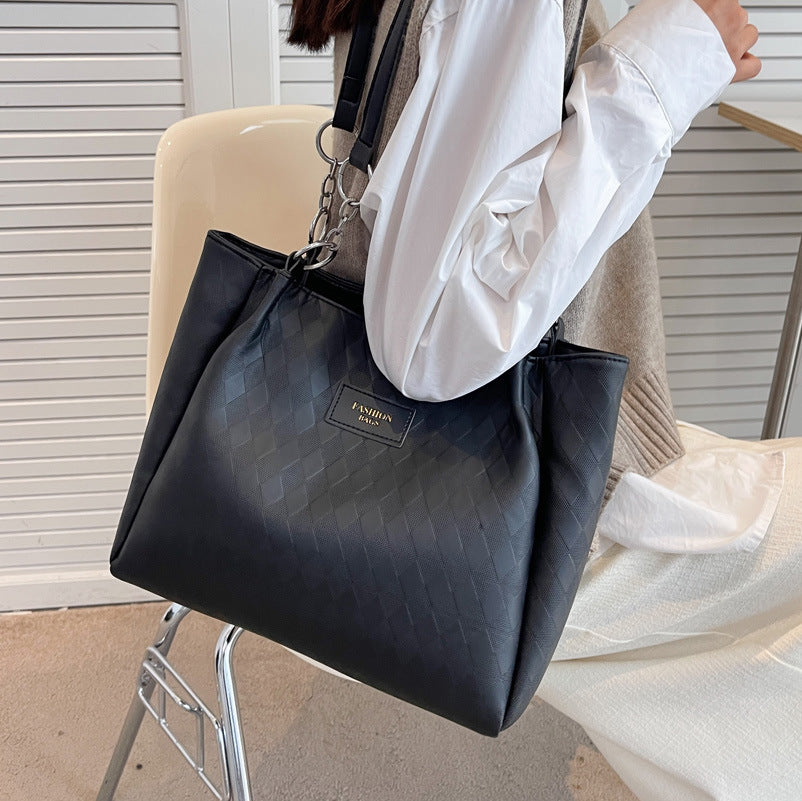 Rhombus Pattern Totes – Chain Shoulder Bag for Women