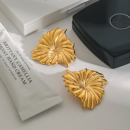 Serina – Sculpted Petal Statement Earrings