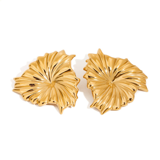 Serina – Sculpted Petal Statement Earrings