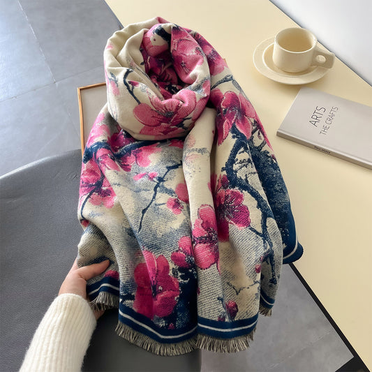 Florella – Double-Sided Floral Winter Scarf for Women