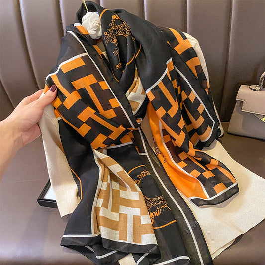 ELORIA – Retro-Chic Printed Scarf & Wrap for Women