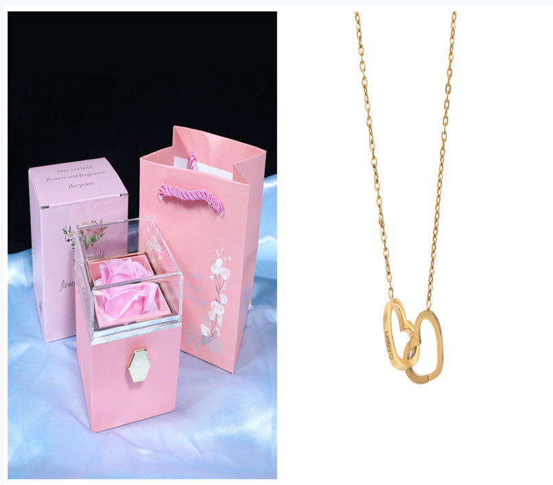 Rotating Soap Flower Rose Jewellery Gift Box – Elegant Packaging with Forever Rose