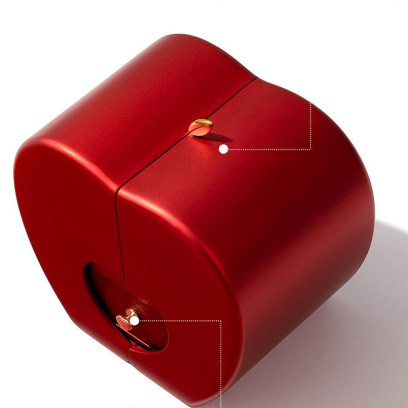 Red Apple Eternal Rose Jewellery Box with Necklace – Heart-Shaped Gift