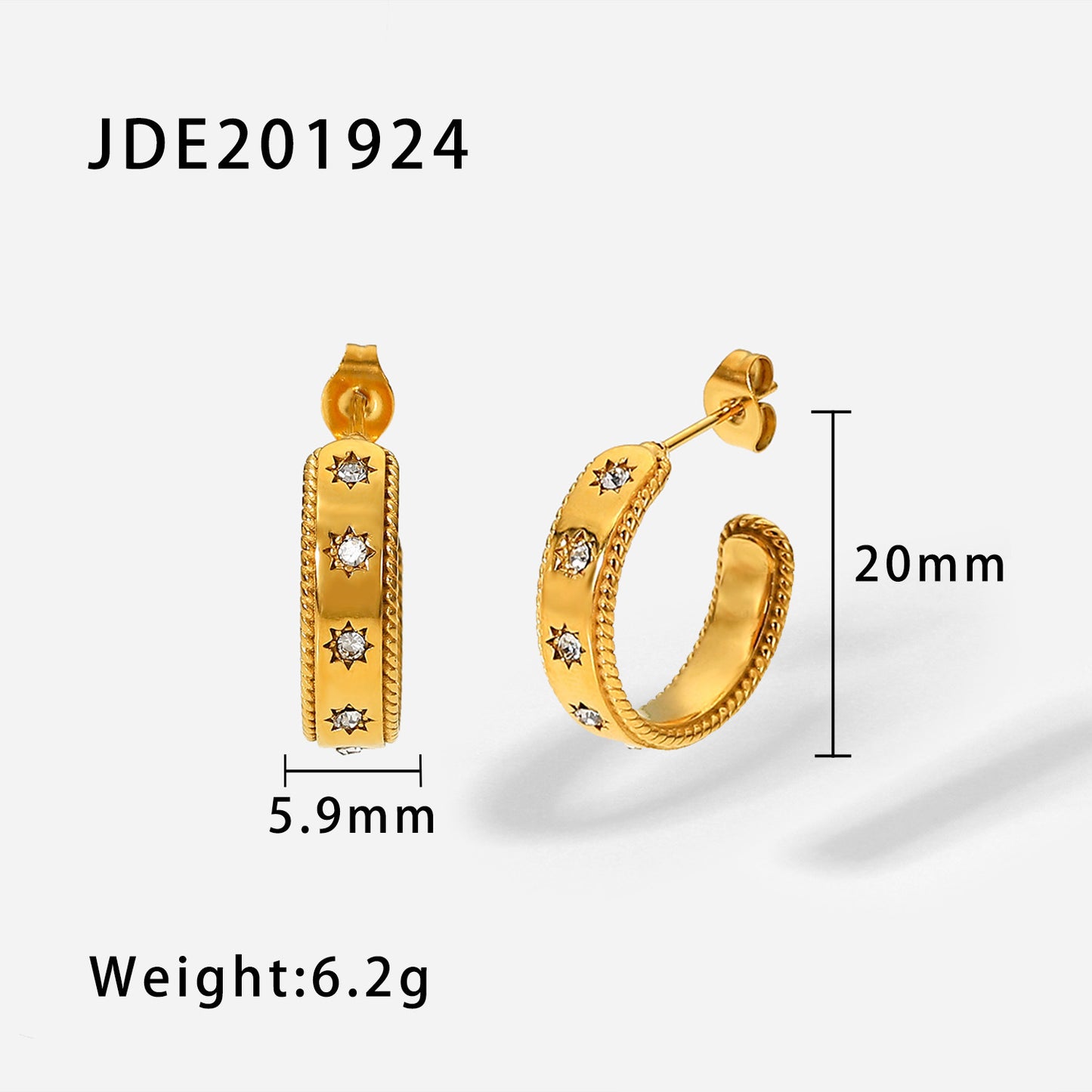 Lynora – Star Zirconia Stud Earrings