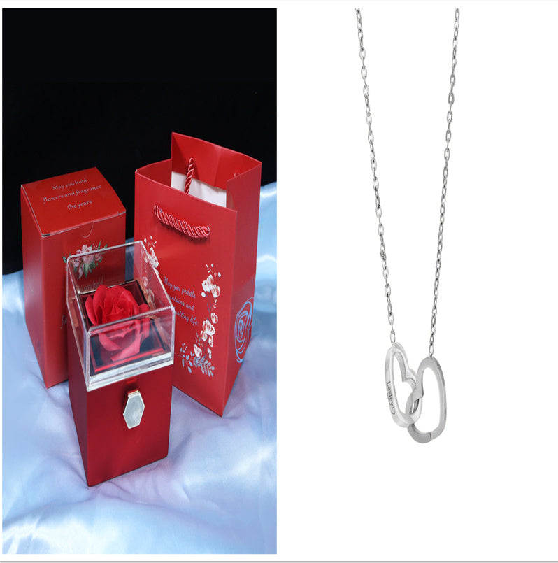 Rotating Soap Flower Rose Jewellery Gift Box – Elegant Packaging with Forever Rose