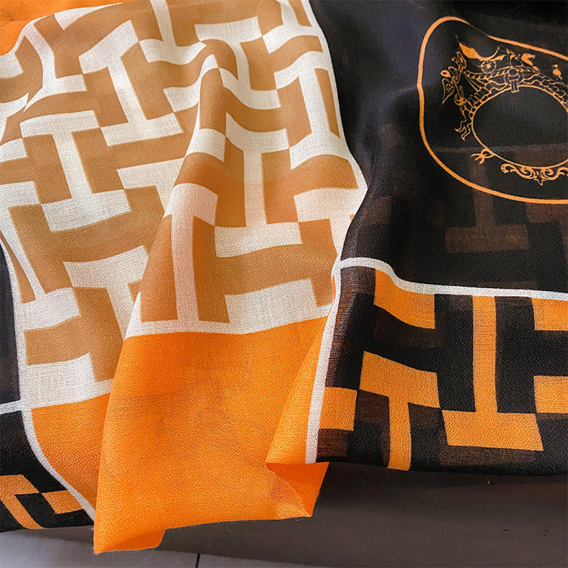 ELORIA – Retro-Chic Printed Scarf & Wrap for Women