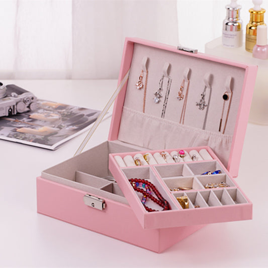 Multifunctional Jewellery Storage Box – Wooden Leather Organiser
