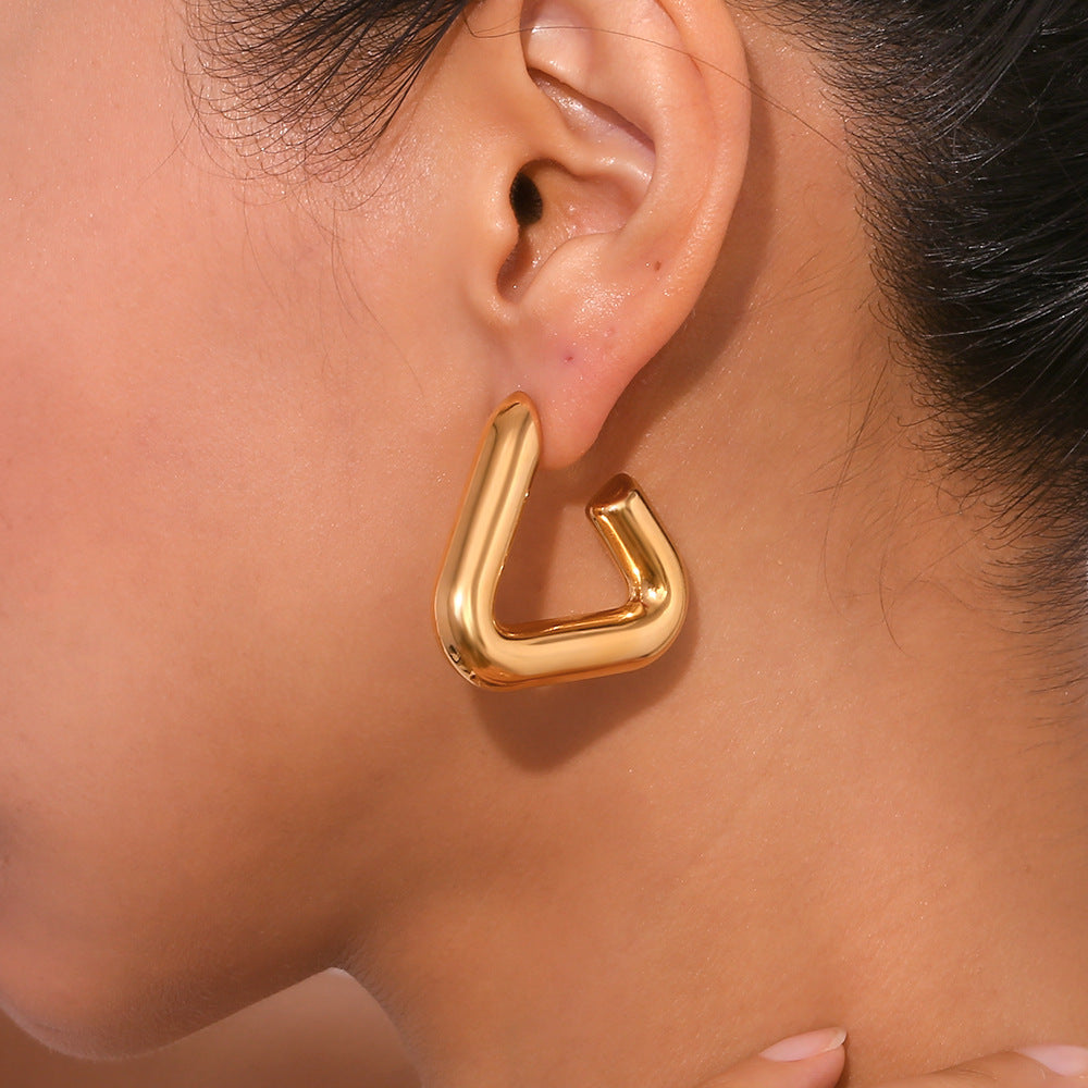 Aureya –  Geometric Hollow Tripod Earrings