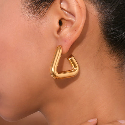 Aureya –  Geometric Hollow Tripod Earrings