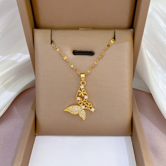 Elvina –  Butterfly Pendant Necklace