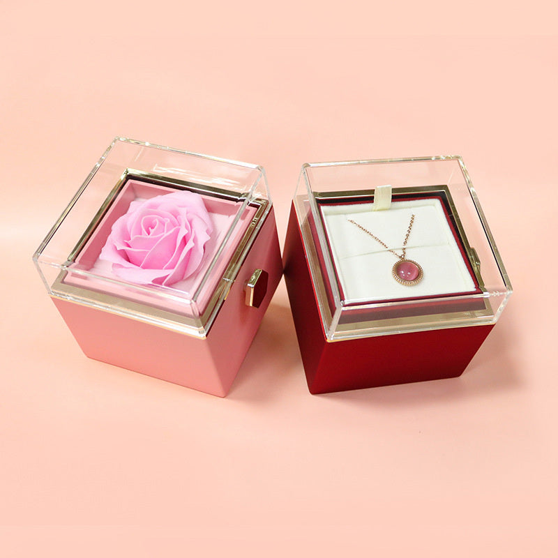 Rotating Soap Flower Rose Jewellery Gift Box – Elegant Packaging with Forever Rose
