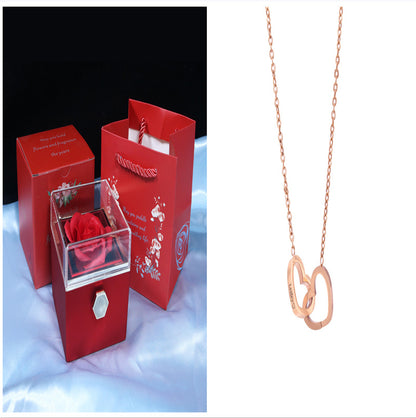 Rotating Soap Flower Rose Jewellery Gift Box – Elegant Packaging with Forever Rose