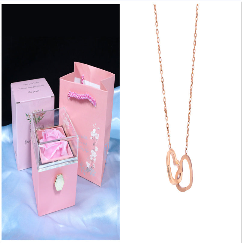 Rotating Soap Flower Rose Jewellery Gift Box – Elegant Packaging with Forever Rose