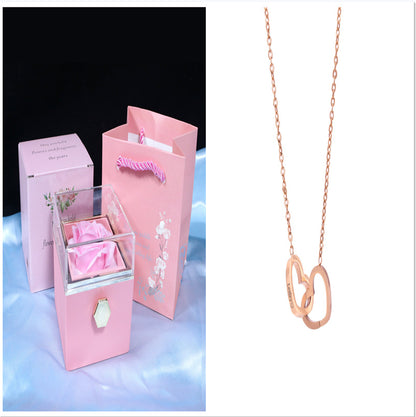 Rotating Soap Flower Rose Jewellery Gift Box – Elegant Packaging with Forever Rose