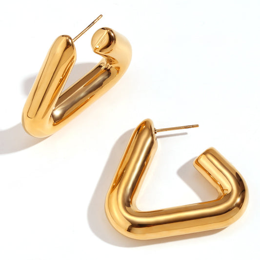 Aureya –  Geometric Hollow Tripod Earrings