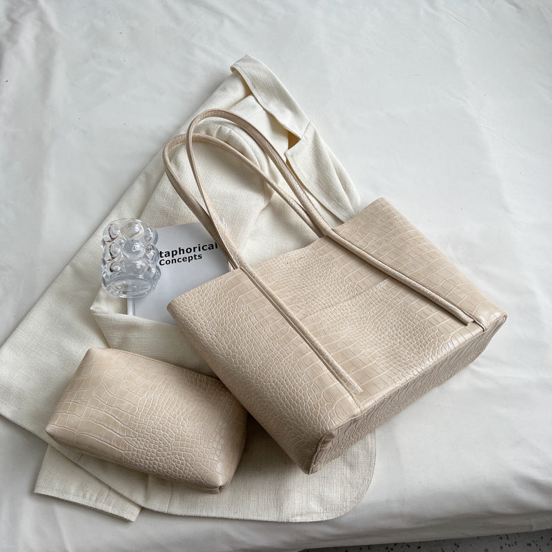 Advanced Texture Shoulder Tote – Soft Leather Commuter Bag Set