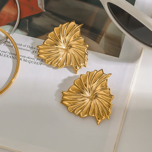 Serina – Sculpted Petal Statement Earrings