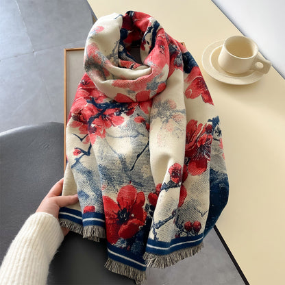 Florella – Double-Sided Floral Winter Scarf for Women