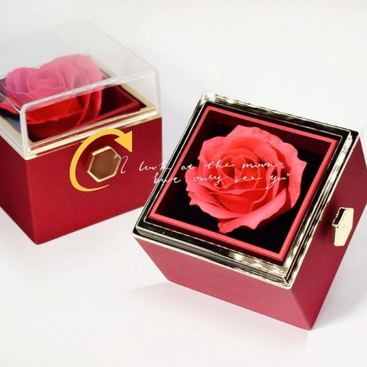 Rotating Soap Flower Rose Jewellery Gift Box – Elegant Packaging with Forever Rose