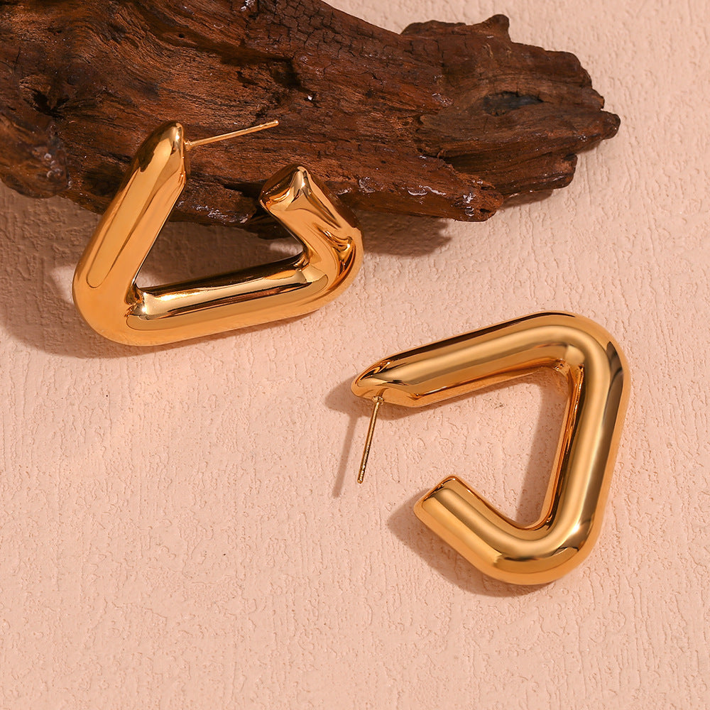 Aureya –  Geometric Hollow Tripod Earrings