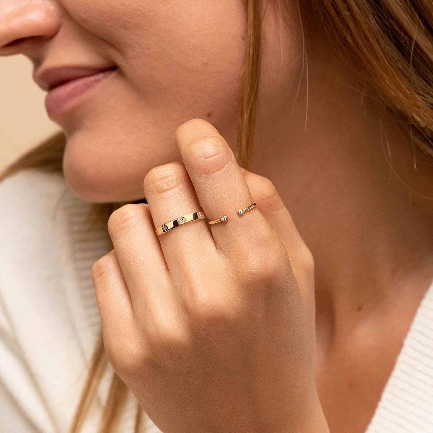 Lunara – Dainty Star Adjustable Ring