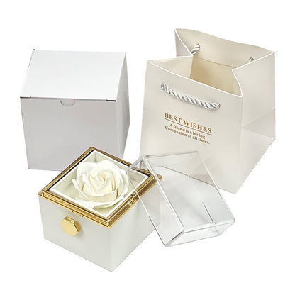 Rotating Soap Flower Rose Jewellery Gift Box – Elegant Packaging with Forever Rose